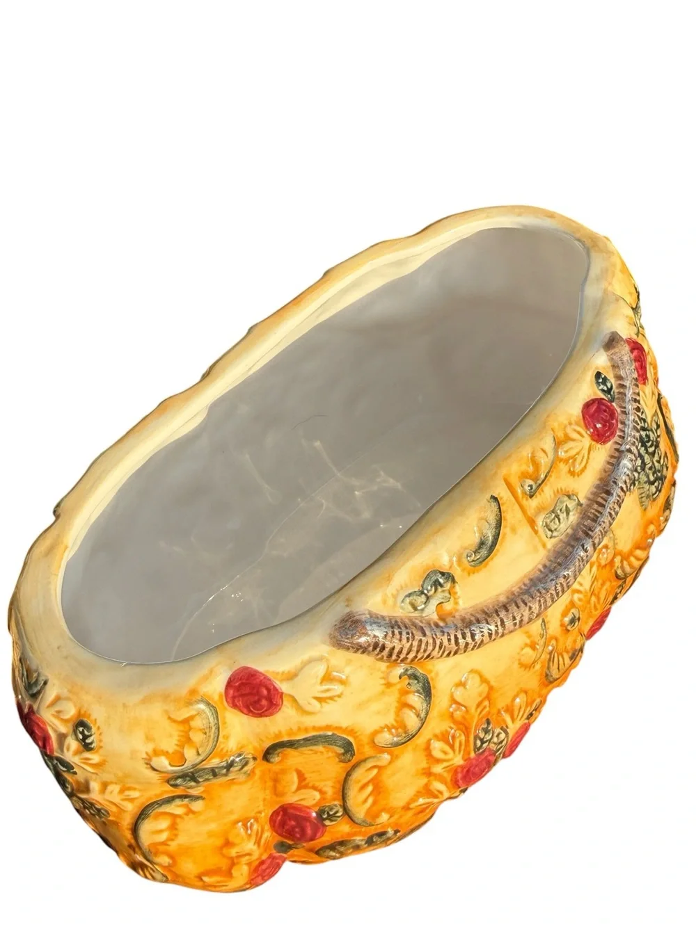 International Bazaar Purse Cookie Jar Floral Ceramic Canister Cottagecore Decor